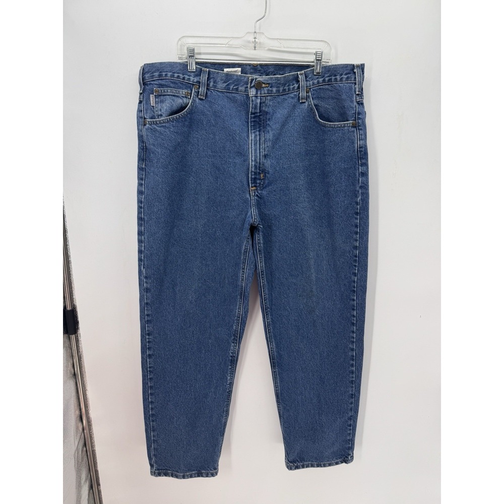 Vintage Carhartt B17 Jeans Mens 42x30 Relaxed Fit Blue Denim Workwear Carpenter
